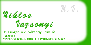 miklos vazsonyi business card